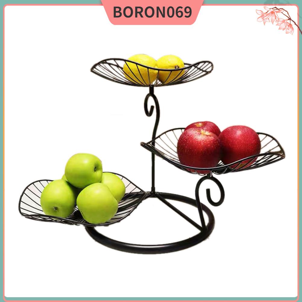 Phong cách Bắc Âu Giỏ trái cây 3 tầng Hiện đại đựng đồ ăn nhẹ nhiều cho Bàn cà phê trong phòng khách Boron069