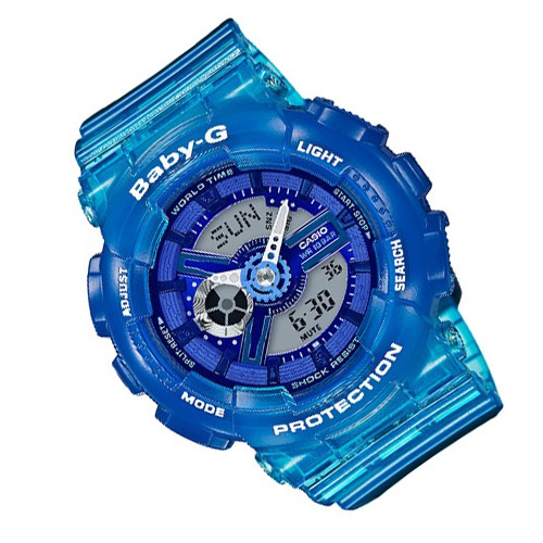 Đồng hồ nữ CASIO BABY-G BA-110JM-2A Dây nhựa xanh - Mặt điện tử kim