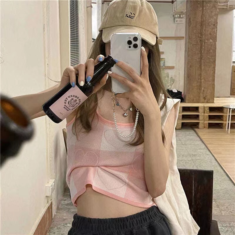 Áo Hai Dây Dệt Kim Phong Cách Hàn Quốc Cho Nữ