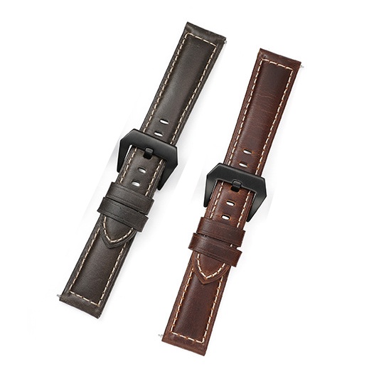 Dây đồng hồ nam da bò thật BO-13 dày dặn, kiểu dáng thể thao size 20/22/24 dùng được cho đồng hồ thông minh