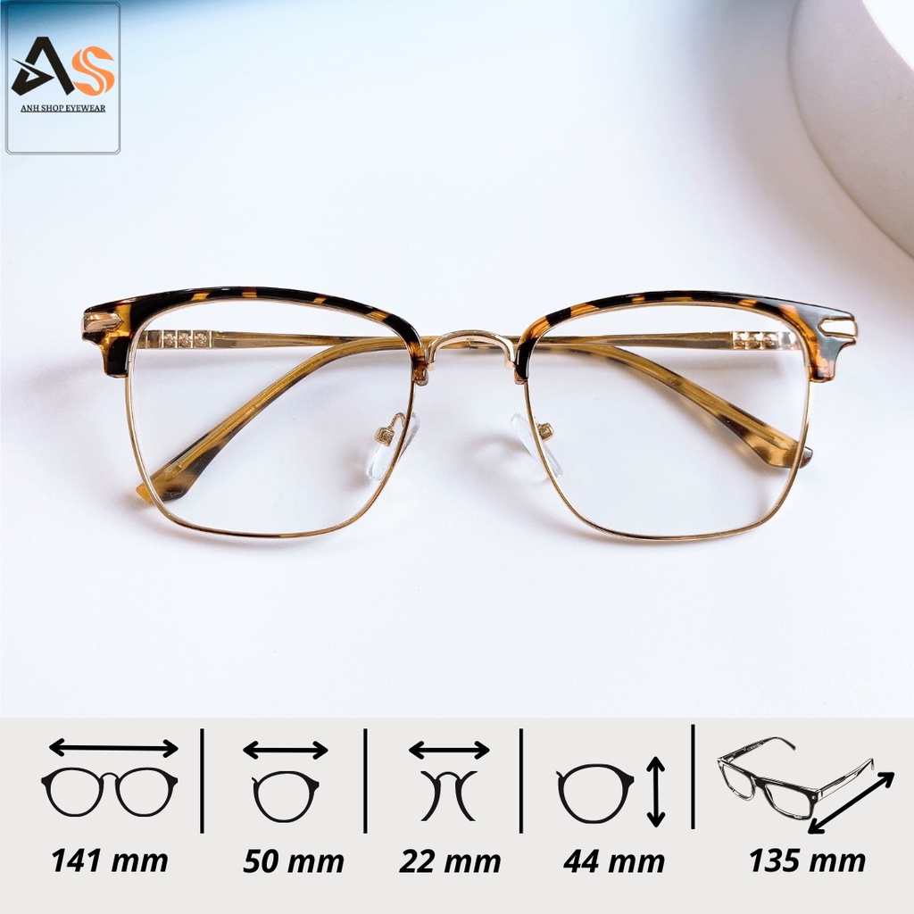 Gọng kính vuông nam nữ đeo sang trọng lịch lãm thời trang 9314A