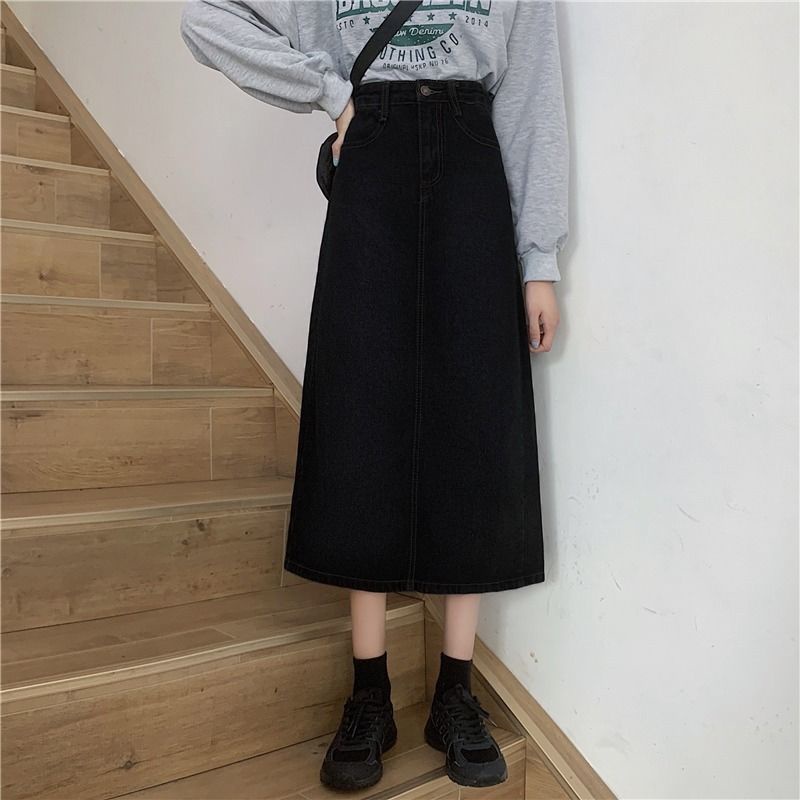 Chân váy jean Lưng Cao Thiết Kế Mới Thời Trang Mùa Hè Dành Cho Nữ 2022