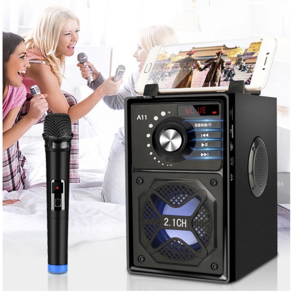 [Sale Sập Sàn] Bộ dàn karaoke chuyên nghiệp 2 micro 3D siêu trầm 4.2 Bluetooth - AD