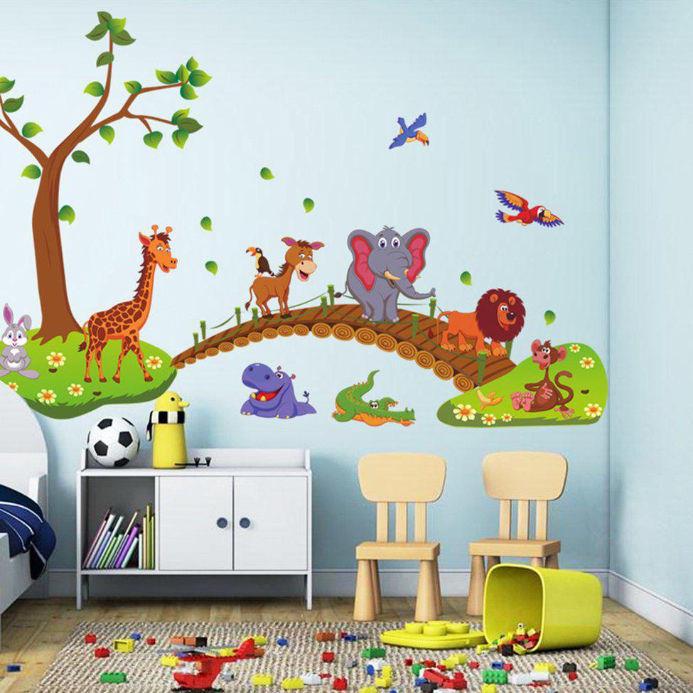 Giấy dán tường PVC hình động vật đáng yêu