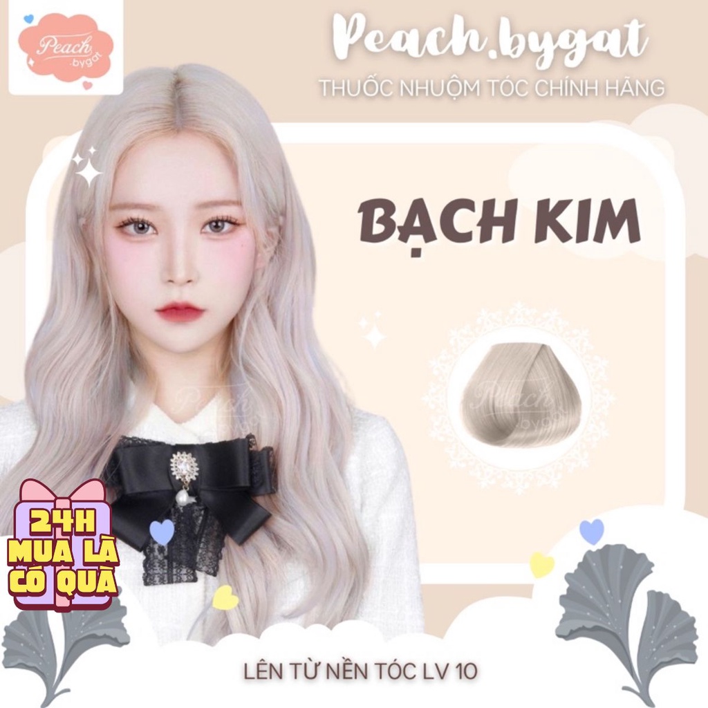 Thuốc nhuộm tóc BẠCH KIM cần dùng thuốc tẩy tóc của Peach.bygat