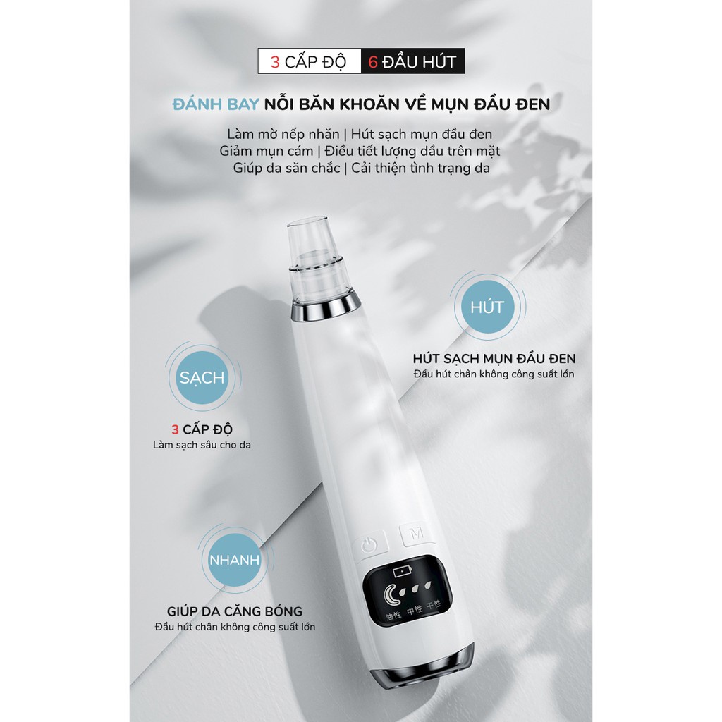 Máy hút mụn đầu đen vi tinh thể, se khít lỗ chân lông AINI COLLECTION - Hàng chính hãng Aini Việt Nam