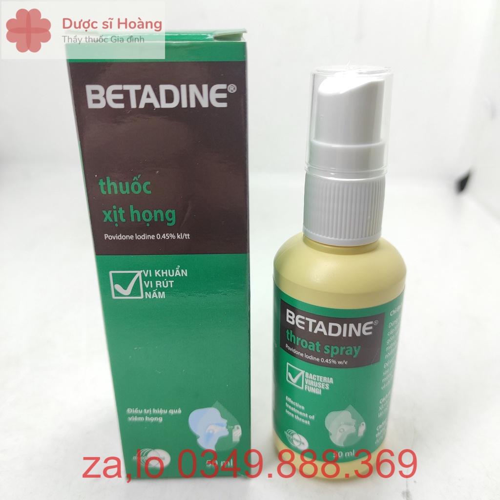 [Chính hãng] Dung dịch Xịt Họng Betadine - BETADINE Throat Spray - Lọ 50ml