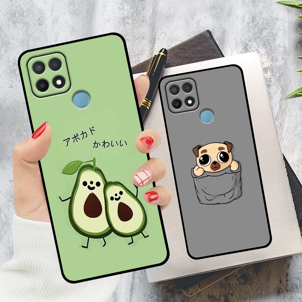 Ốp Oppo A15 / A15s in hình quả bơ, hươu, khủng long siêu dễ thương