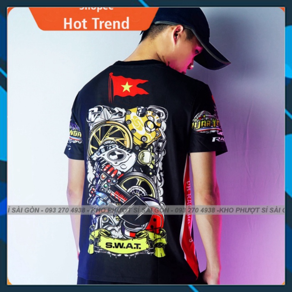 GIỐNG ẢNH - Áo thun Chibi Thái Lan VN Racing Boy nam xe máy Racing - Áo tem đấu xe ngắn tay Uma Racing