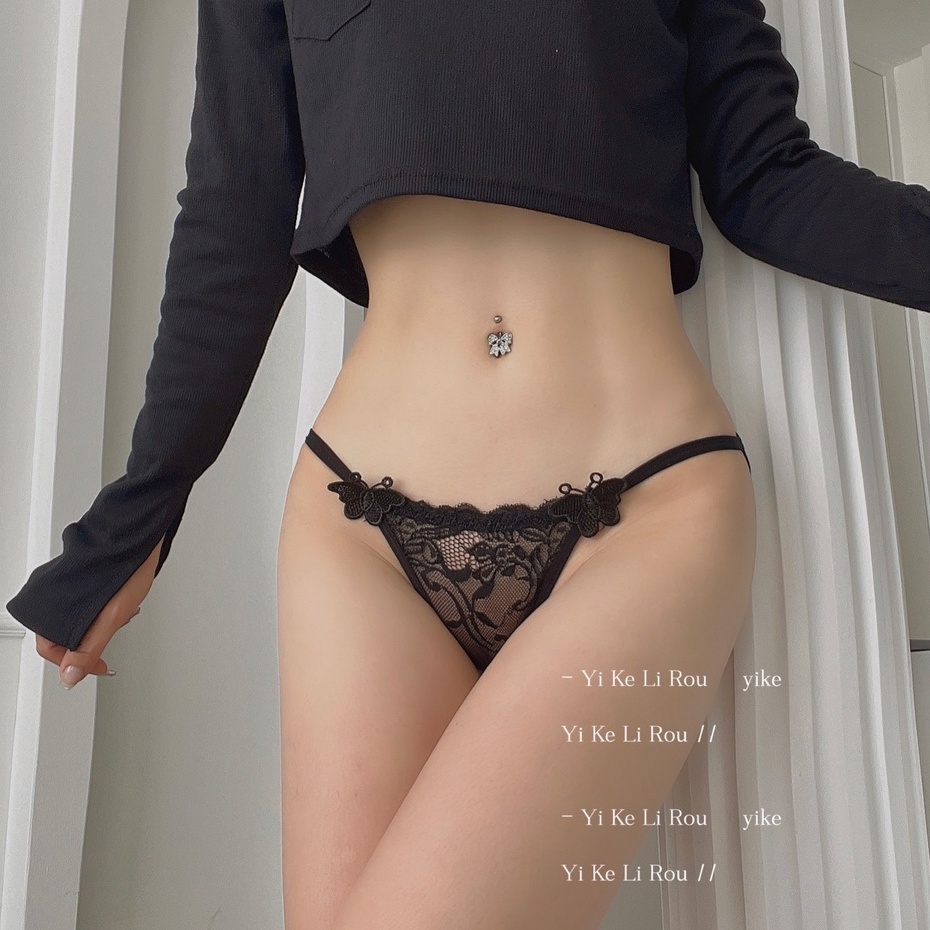Quần lót ren họa tiết cạp dây hình bướm YiKi D3-05
