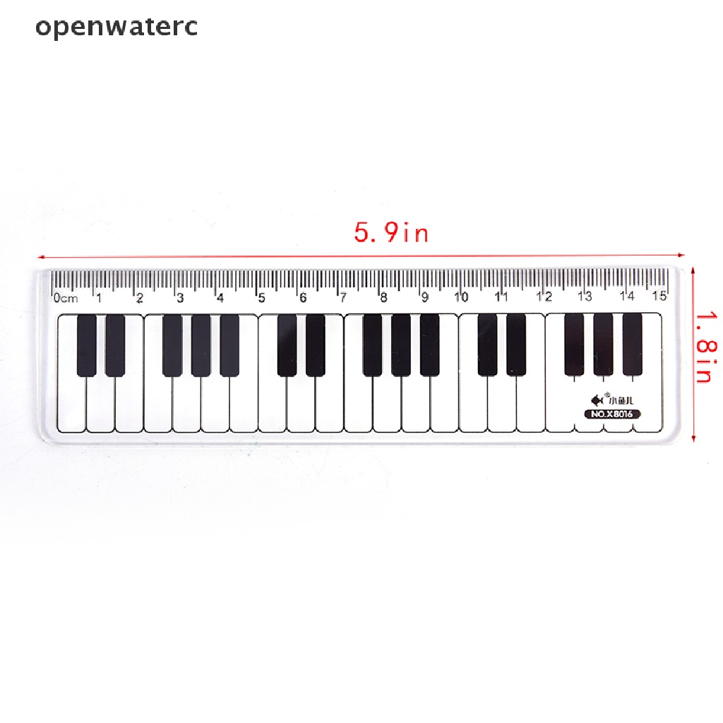 Thước Đo Phím Đàn Piano 15cm 6in Bằng Nhựa Màu Trắng Đen