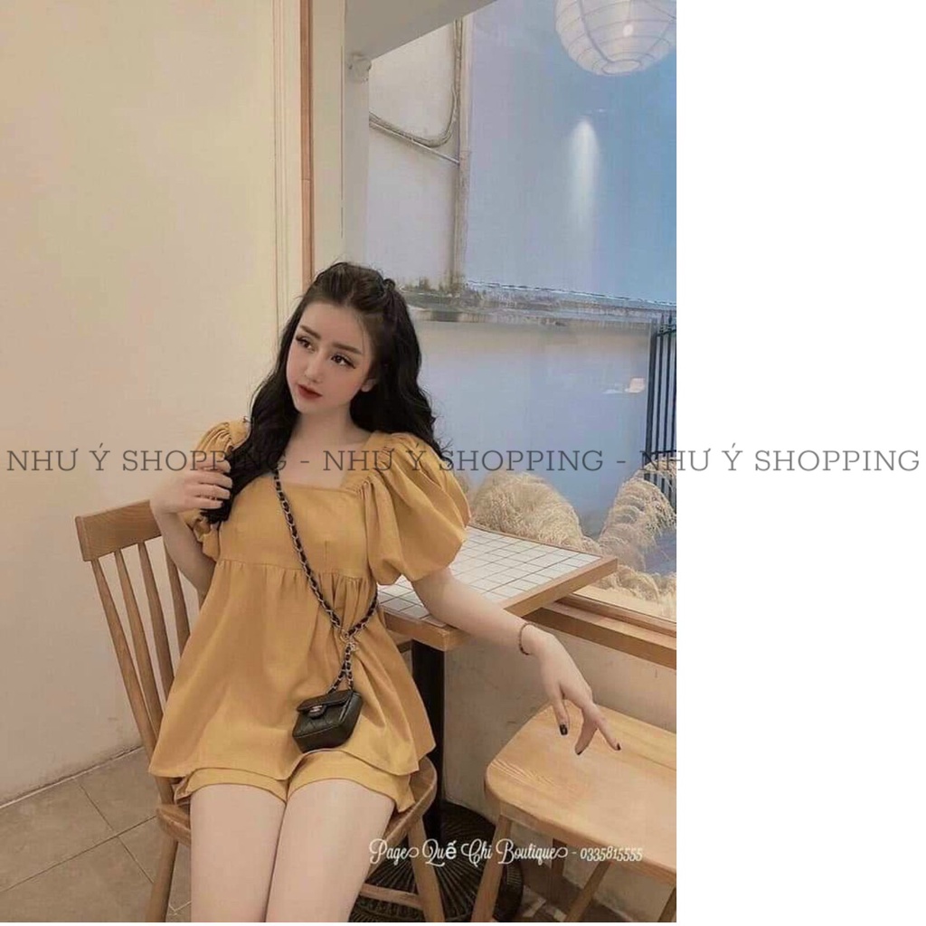 Set bộ đũi quần đùi mát rượi mùa hè free size dưới 52kg hình trải sàn chụp thật_d70TP