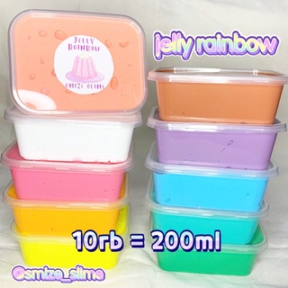 Image of Jelly Rainbow Slime 200cc 200 ml slime warna warni mainan anak pastel