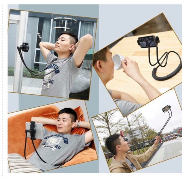 Kẹp điện thoại /ipad  lười đeo cổ