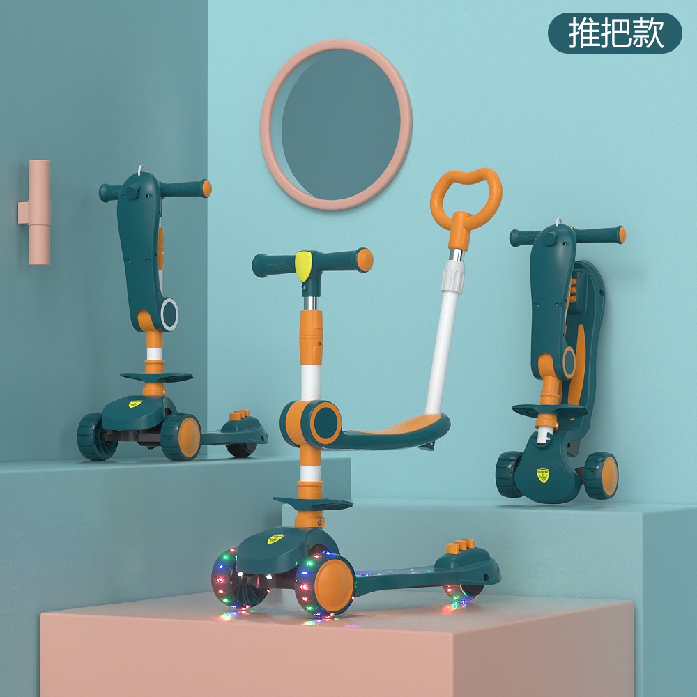 Xe trượt trẻ em cao cấp, xe chòi, xe Scooter cho bé có nhạc và đèn.