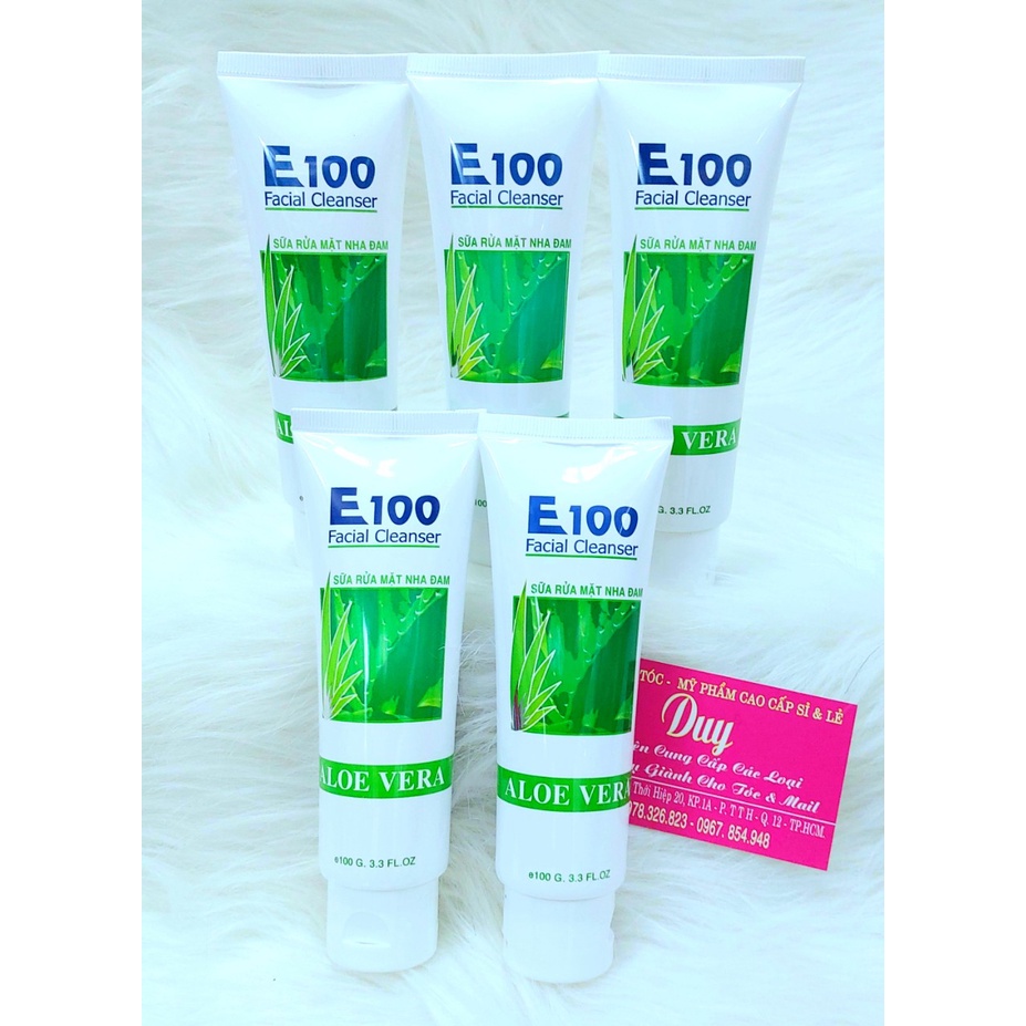 Sữa Rửa Mặt E100 100g - 80g - Nghệ - Bò - Nha Đam Cho Làn Da Sạch Và Sáng Mịn - Hàng Công Ty Loại 1