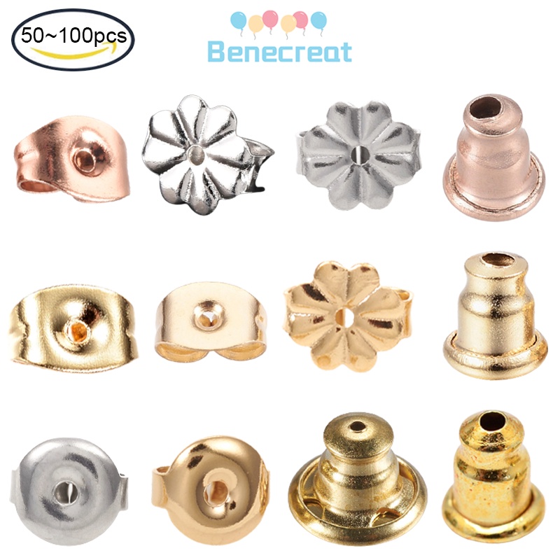Bộ 50 / 100 Nút Khuyên Tai Thép Không Gỉ 304 Kích Thước 3x6x4mm 0.7mm