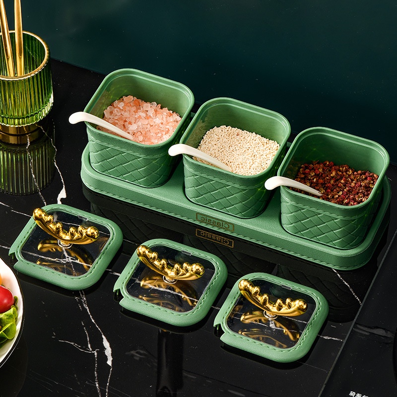 Only HOUSE Hộp Nhựa Đựng Gia Vị Muối Gắn Tường Sang Trọng Kèm Muỗng MSG se