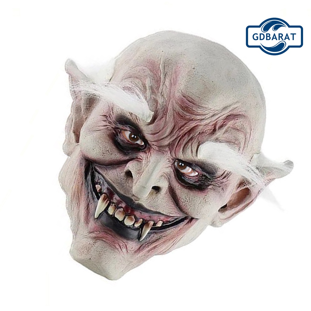 Mặt nạ zombie kinh dị hóa trang halloween lông mày trắng kinh dị độc đáo