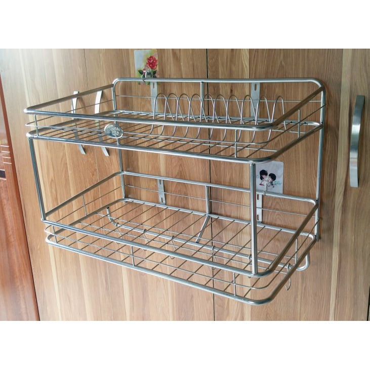 Chạn bát 2 tầng inox treo tường