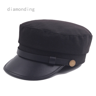 Mũ lưỡi trai da PU thời trang quân đội cho nam nữ