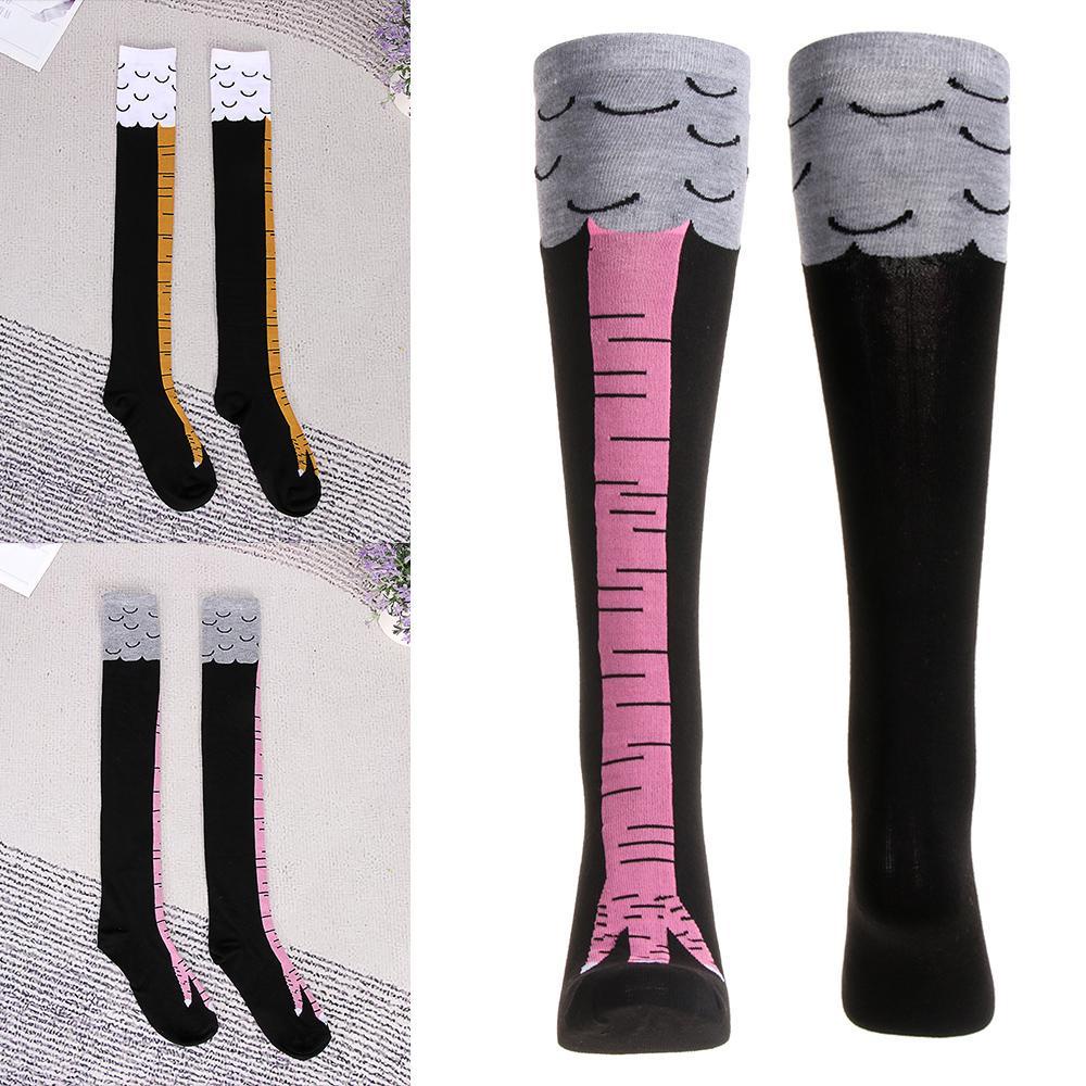 OSIER1 Tất Ống Chân Giữ Ấm In Hình Gà Con 3D Dễ Thương