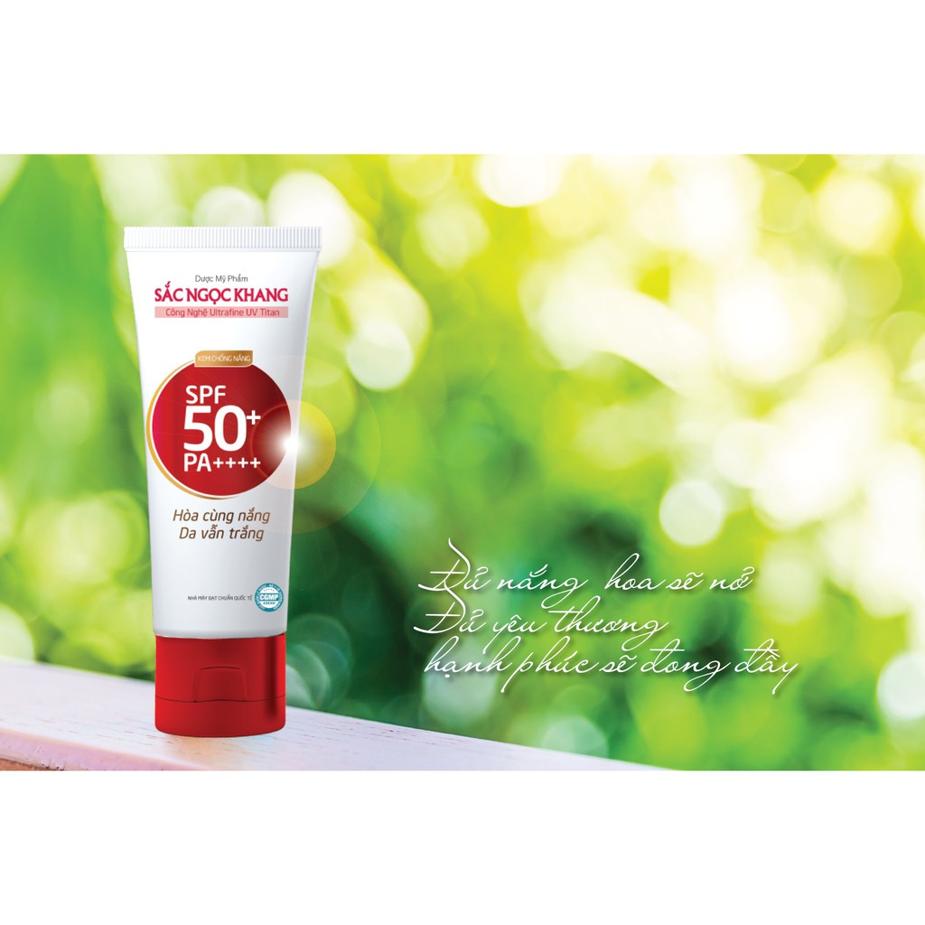 Combo 3 Tuýp Kem chống nắng Sắc Ngọc Khang 50g/ tuýp SPF 50 PA++++ dùng được cho mọi loại da.