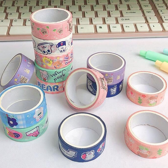 Băng dính washi tape họa tiết dễ thương 3met - Part 1