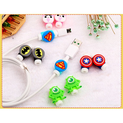 Nút Gắn Bảo Vệ Cáp Sạc Tai nghe Hình Thú Dễ Thương