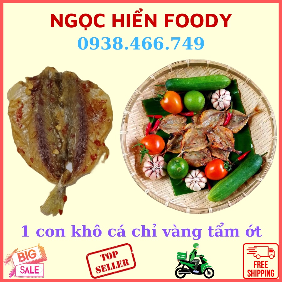 1 con khô cá chỉ vàng tẩm gia vị có tẩm ớt Loại 1, NGỌC HIỂN FOODY