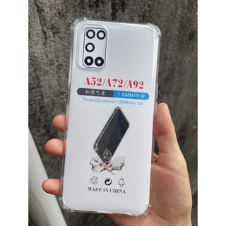 Ốp lưng cho Oppo A52/ A92/ A72 - Silicon trong suốt bảo vệ Camera ,chống sốc 4 góc