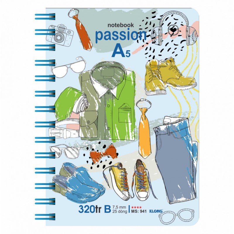Sổ lò xo kép dọc KLONG A5 - 320 trang MS 941