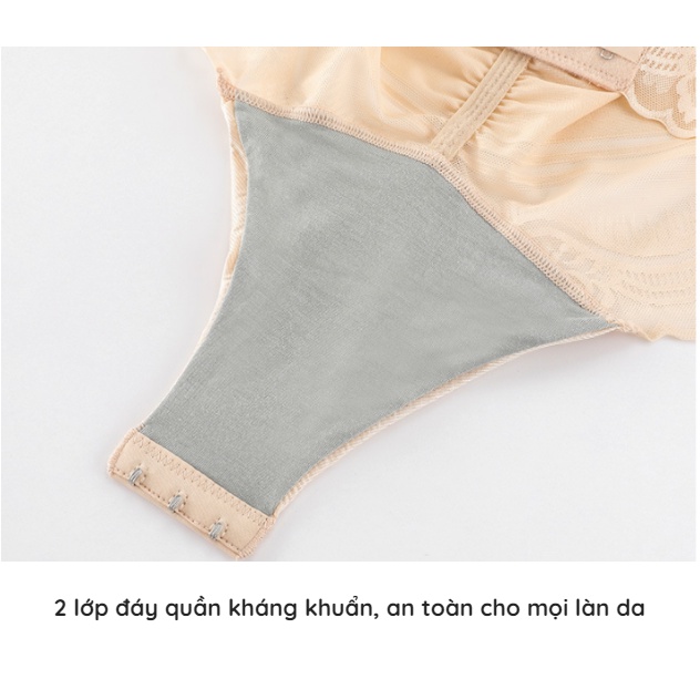 Body gen định hình toàn thân, giảm eo tạo dáng có móc cài