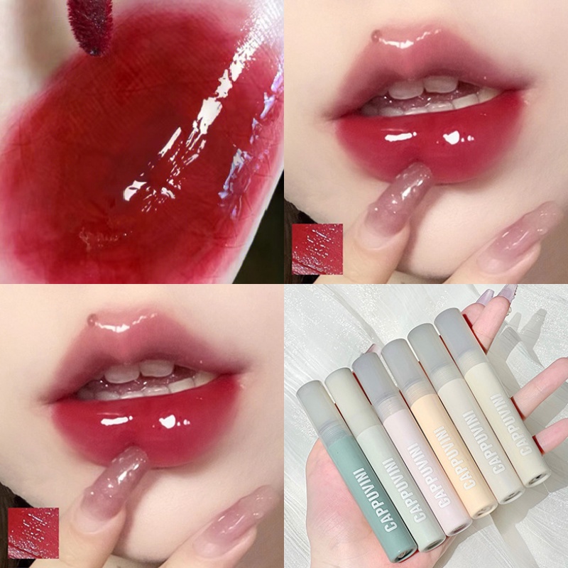 Son Bóng Dạng Lỏng Trong Suốt Dưỡng Ẩm Lâu Trôi Chống Thấm Nước Cappuvini