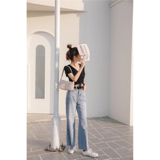Áo thun croptop dây rút