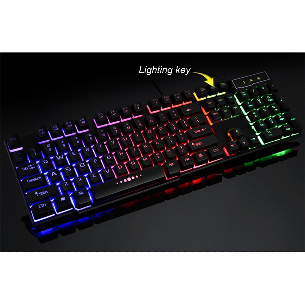 Colorful Crack LED Illuminated Backlit USB Wired PC Rainbow Gaming Keyboard