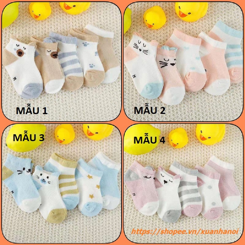 Set 5 đôi tất cho bé trai bé gái chọn mẫu