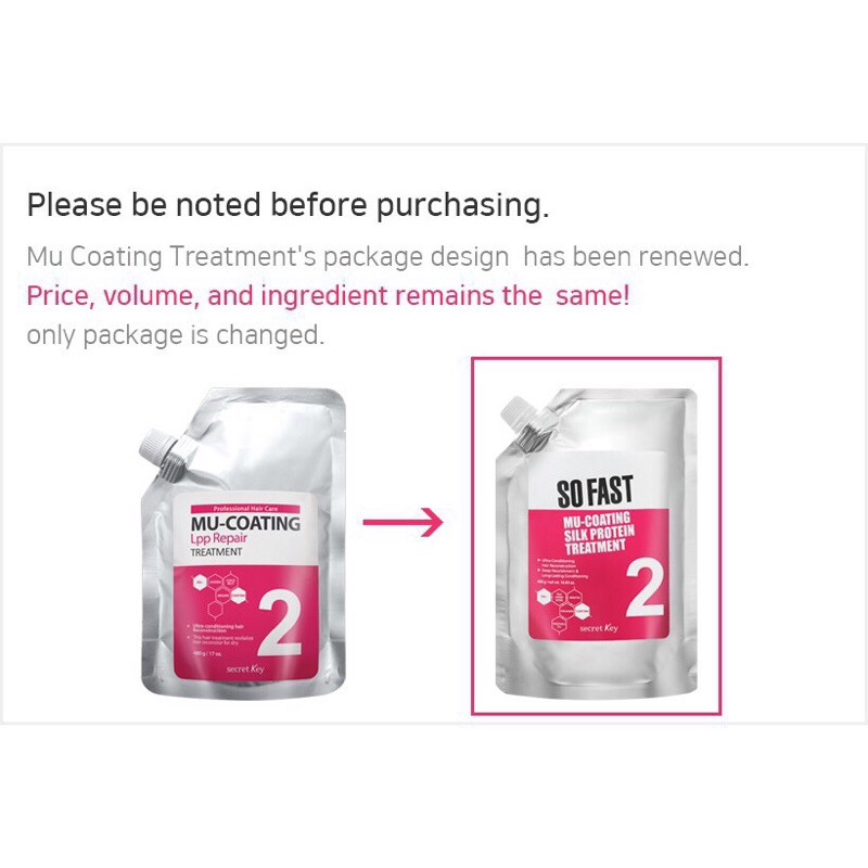 Kem ủ tóc Secret Key So Fast Mu-Coating Silk Protein Treatment