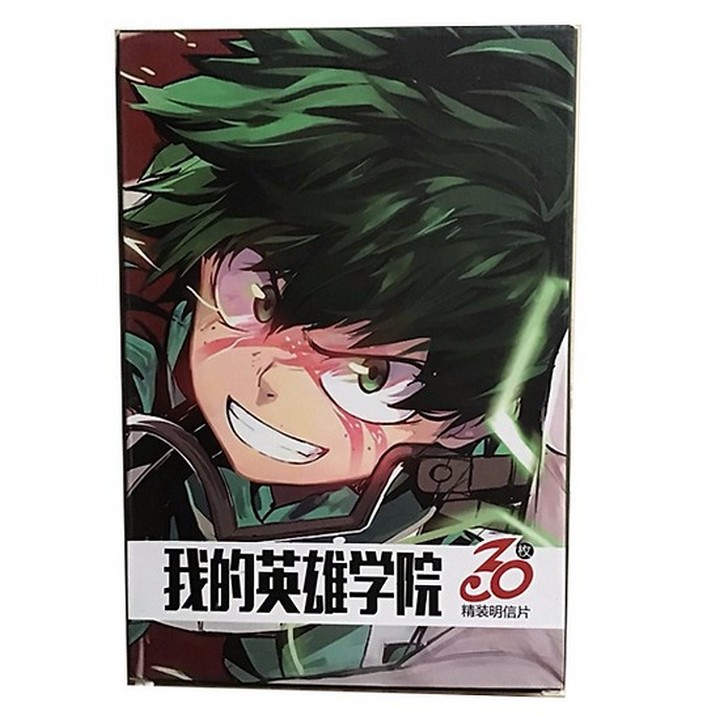 Postcard my Hero academia boku no học viện anh hùng hộp ảnh bộ ảnh có ảnh dán + lomo + postcard bưu thiếp anime chibi