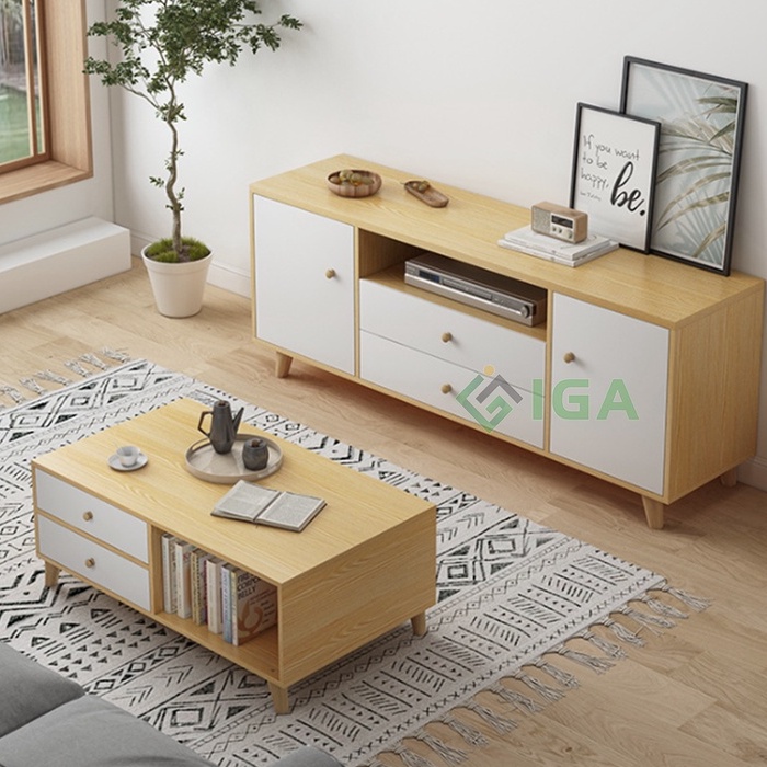 Kệ tivi phòng khách, kệ tivi gỗ để sàn phong cách Nordic chính hãng IGA - GP142