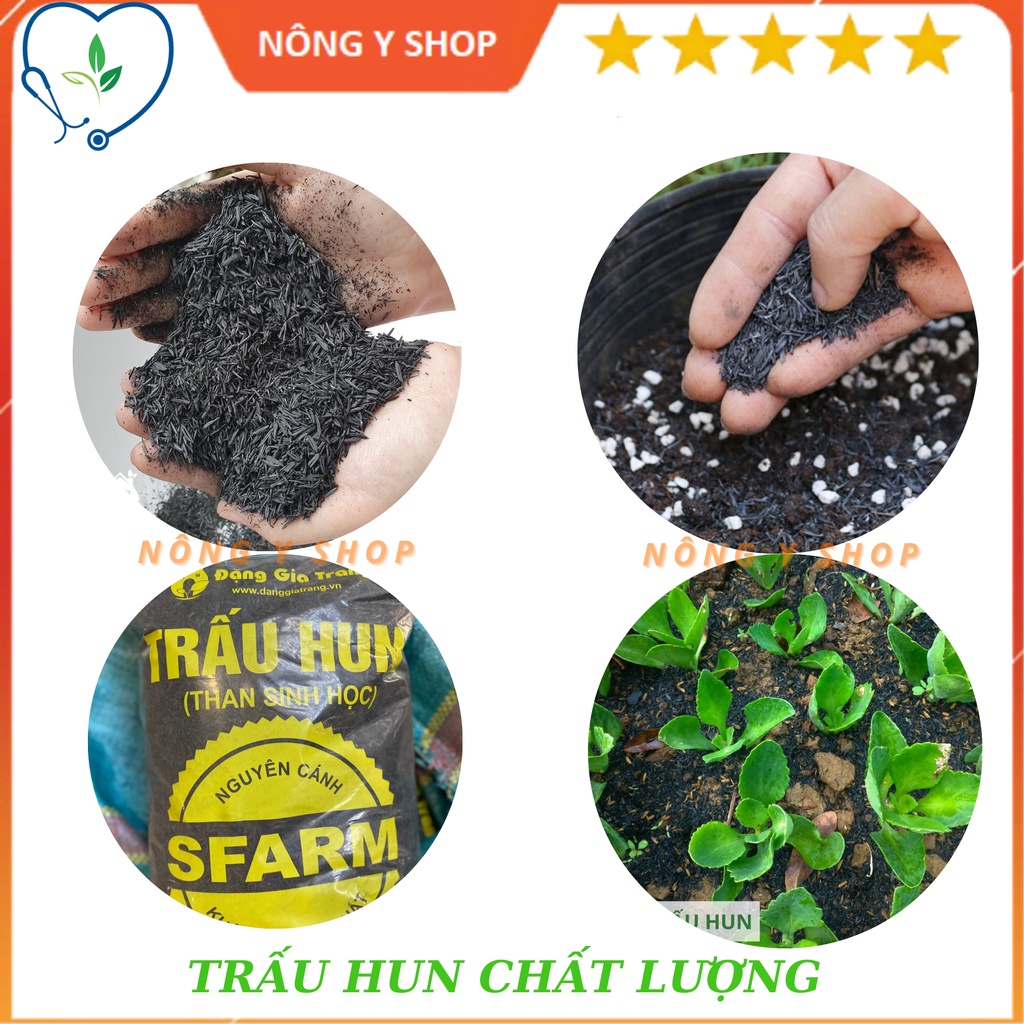 Giá Thể Trấu Hun Nguyên Cánh SFARM Túi 5dm3 - Tro trấu