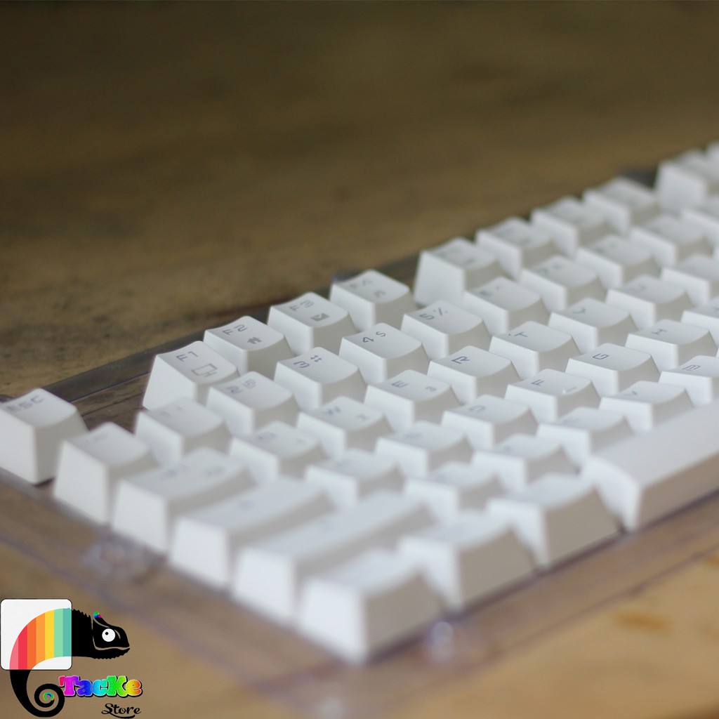 Set Keycap 87 Phím ABS Double Shot xuyên led, màu trắng, Dành cho bàn phím cơ I Set keycap 87 keys White Color