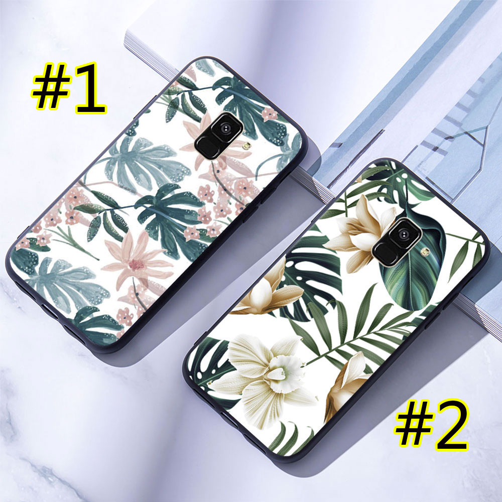 Ốp lưng samsung Điện Thoại Bằng Silicone Mềm In Hình Thực Vật Cho Samsung Galaxy A6 / A8 Plus / A7 / A9 2018