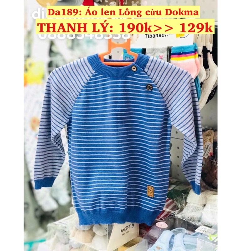 Thanh lý ÁO LEN BÉ gái LÔNG CỪU DOKMA 6m-9m