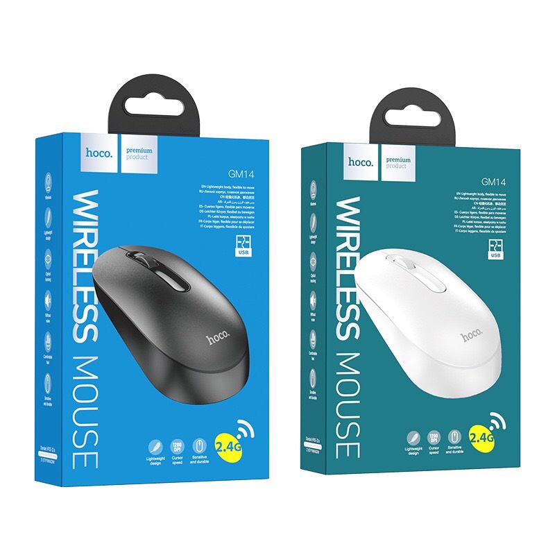 Chuột Không Dây Hoco Gm14 Dùng Cho Máy Tính Laptop, Đầu Android, Tivi Smart hàng Chính Hãng - Mouse Wireless.