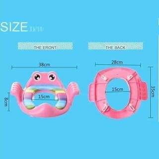 Lót bồn cầu ếch cầu vòng có tay vịn