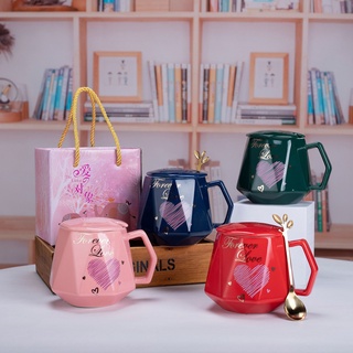 Cốc sứ hình kim cương có kèm hộp quà tặng dễ thương