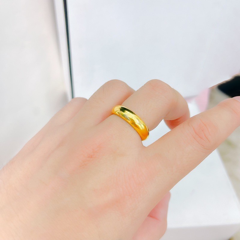 Nhẫn Trơn, Nhẫn Chỉ Nam Nữ Mạ Vàng Loại 1 Chỉ Bền Màu Có Khắc 9999 Cao Cấp