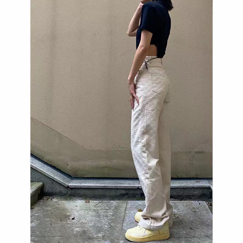 ♟✆Hàng Mới Về Quần Jeans Nữ Ống Rộng Lưng Cao Thời Trang