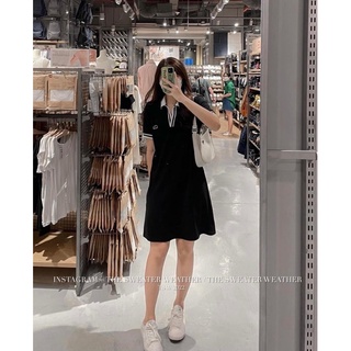 Váy Polo cá sấu cổ trắng